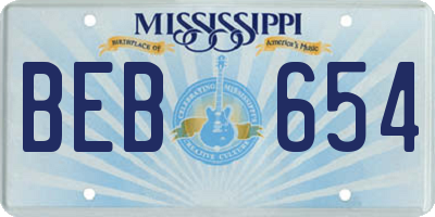 MS license plate BEB654