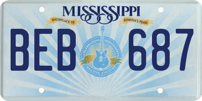 MS license plate BEB687