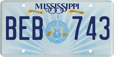 MS license plate BEB743