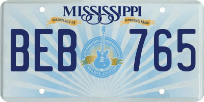 MS license plate BEB765