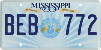 MS license plate BEB772