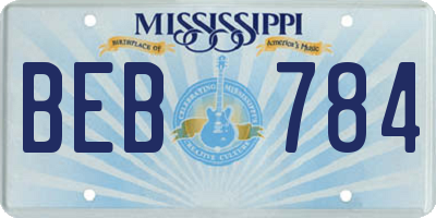 MS license plate BEB784