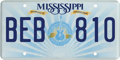 MS license plate BEB810