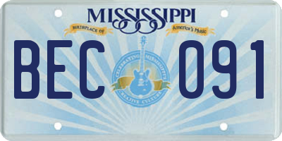 MS license plate BEC091