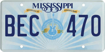 MS license plate BEC470