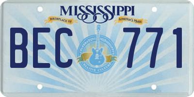 MS license plate BEC771