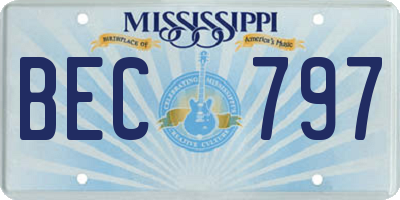MS license plate BEC797