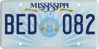 MS license plate BED082
