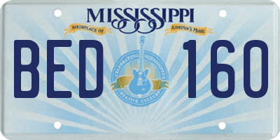 MS license plate BED160