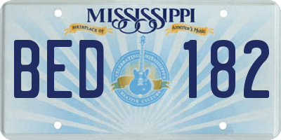 MS license plate BED182