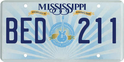 MS license plate BED211