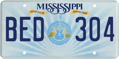 MS license plate BED304
