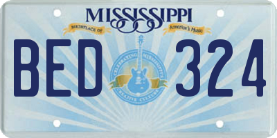MS license plate BED324