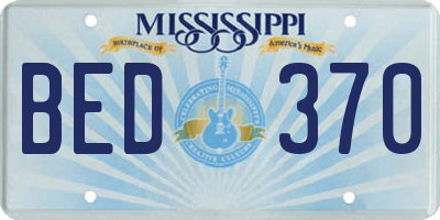 MS license plate BED370