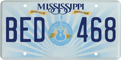 MS license plate BED468