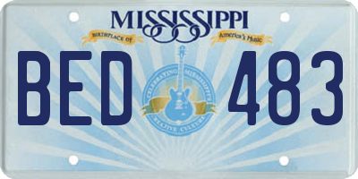 MS license plate BED483