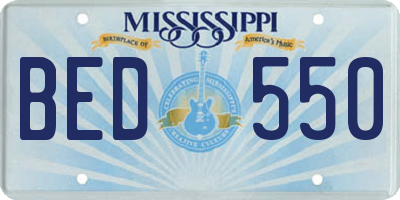 MS license plate BED550