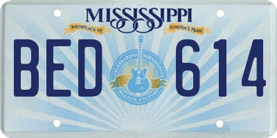 MS license plate BED614