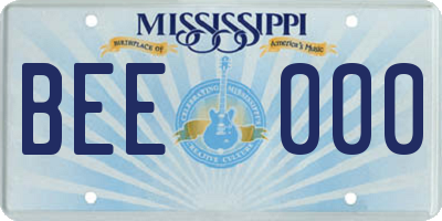 MS license plate BEE000