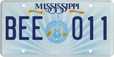 MS license plate BEE011