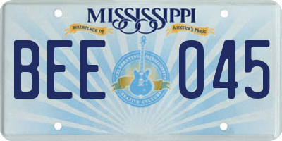 MS license plate BEE045