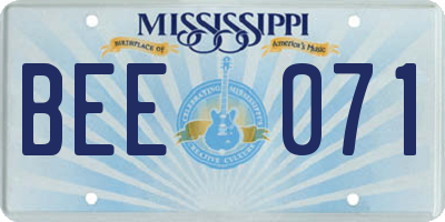 MS license plate BEE071