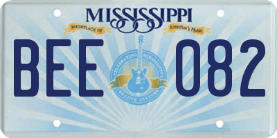 MS license plate BEE082