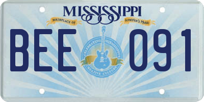 MS license plate BEE091