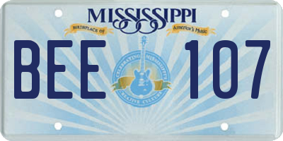 MS license plate BEE107