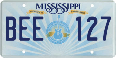 MS license plate BEE127
