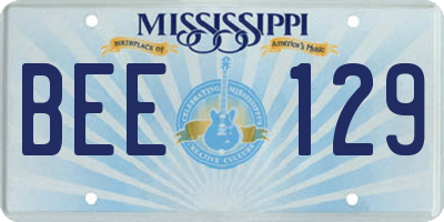 MS license plate BEE129