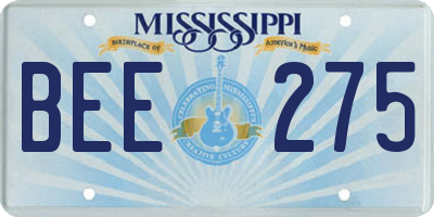 MS license plate BEE275