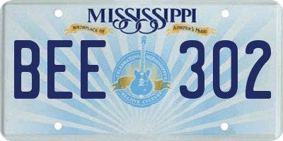 MS license plate BEE302