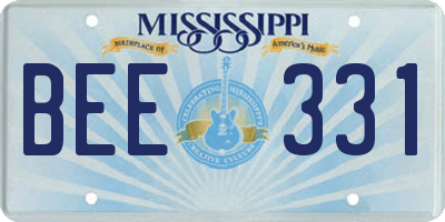 MS license plate BEE331