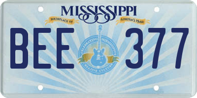 MS license plate BEE377