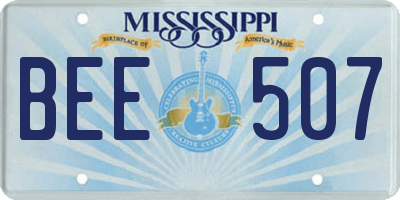 MS license plate BEE507