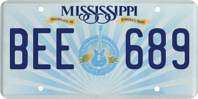 MS license plate BEE689