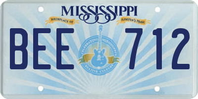 MS license plate BEE712