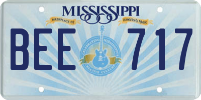MS license plate BEE717
