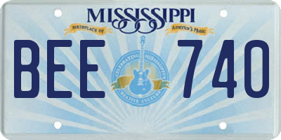 MS license plate BEE740