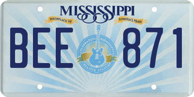 MS license plate BEE871