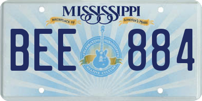MS license plate BEE884