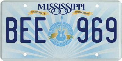 MS license plate BEE969
