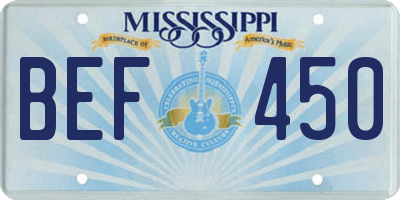 MS license plate BEF450