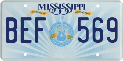 MS license plate BEF569