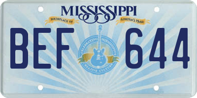 MS license plate BEF644