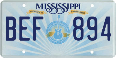MS license plate BEF894