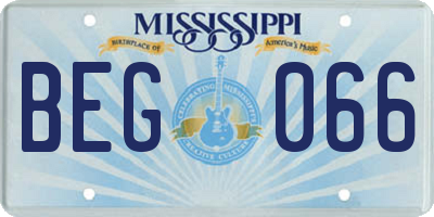 MS license plate BEG066