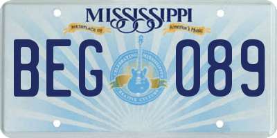 MS license plate BEG089