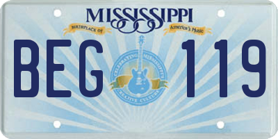 MS license plate BEG119
